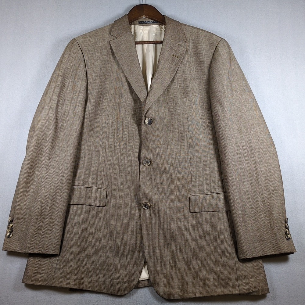 Hugo Boss Scorsese 44R 100% Wool 3 Button Blazer Brown Sport Coat Jacket USA - Picture 1 of 9